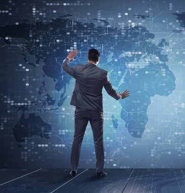 Fütürist bilgisayar konsepti işadamı