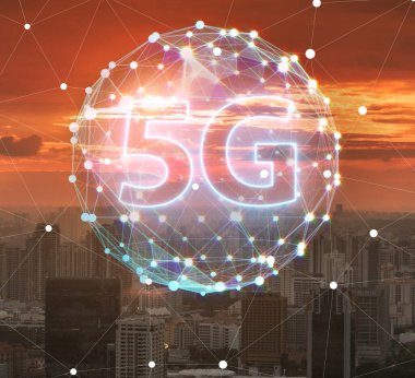The 5g internet concept in technology concept