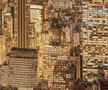 Günbatımında New York Manhattan manzarası