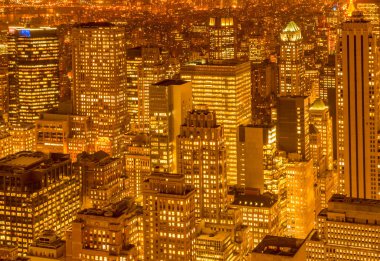 Günbatımında New York Manhattan manzarası