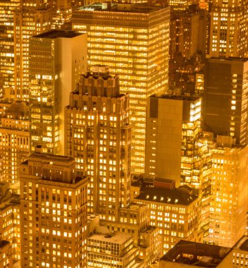 Günbatımında New York Manhattan manzarası