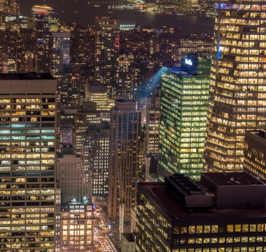 Günbatımında New York Manhattan manzarası