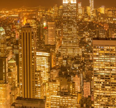 Günbatımında New York Manhattan manzarası
