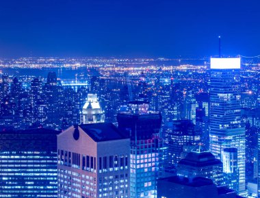 Günbatımında New York Manhattan manzarası