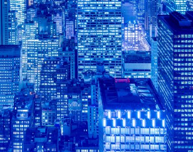 Günbatımında New York Manhattan manzarası