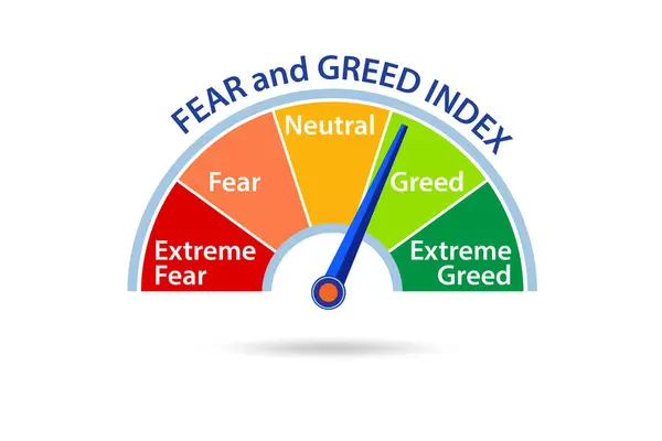 stock image Fear and greed investor behaviour business concept