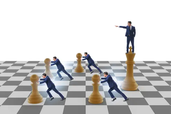 stock image Businessman shouting in game of chess