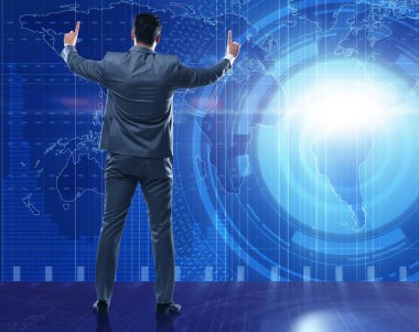 Fütürist bilgisayar konsepti işadamı