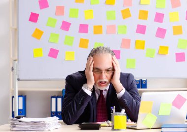 The aged man employee in conflicting priorities concept