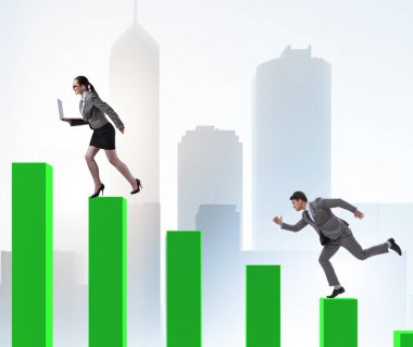 Rekabet konseptinde iş adamlarını kovalamak