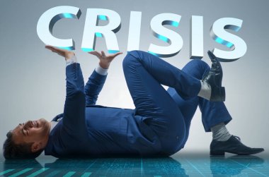 Kriz konularındaki iş adamı