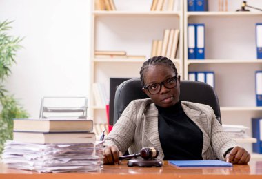 The black female lawyer in courthouse