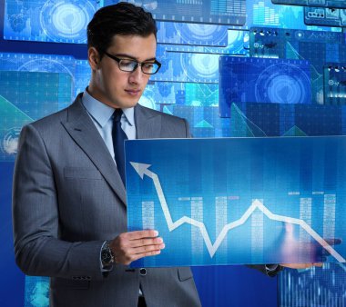 Borsa ticaret konsepti işadamı.