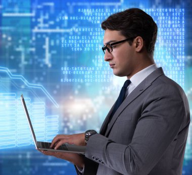 Borsa ticaret konsepti işadamı.