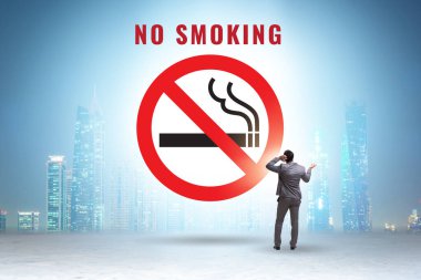 Sigara karşıtı logo ile sigara karşıtı konsept