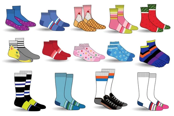 Колекція Стильних Шкарпеток — стоковий вектор