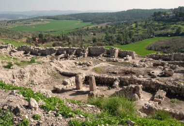 Ruins in national park Tel Gezer. Israel.
