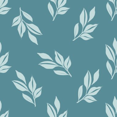 Dekoratif yapraklı, kusursuz yaz desenleri. Moda baskısı ve dekoratif ambalaj için