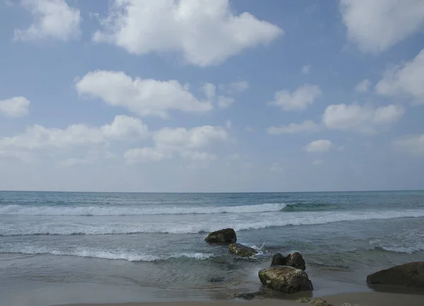 Widok Morze Śródziemne Izraelu — Zdjęcie stockowe