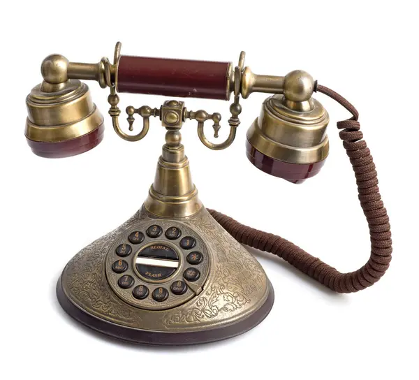 Vintage Telephone White Background — Stock Photo, Image