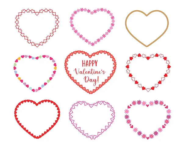 Modern Heart Shaped Frames Valentine Day Fashion Print Wallpaper Packaging — Stock Vector