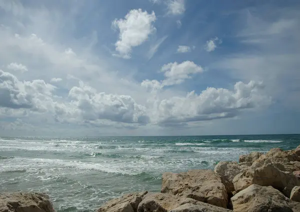 Вид Средиземное Море Герцлия Израиль — стоковое фото