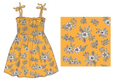 Elle çizilen çiçeklerle modaya uygun, pürüzsüz desen. Yazılı t-shirt, grafik tişörtü, duvar kağıdı ve diğer tasarım için.