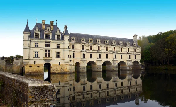 Замок Шенонсо Сумерках Луаре Франция — стоковое фото