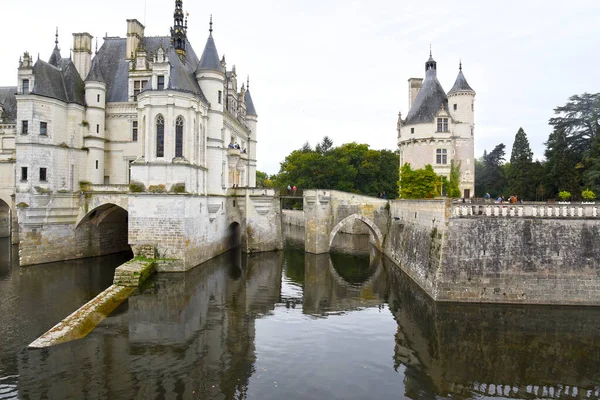 Замок Шенонсо Сумерках Луаре Франция — стоковое фото