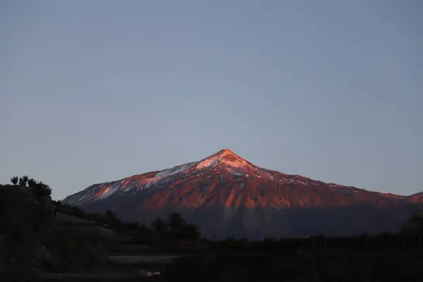 Teide Ηφαίστειο Βουνό Ηλιόλουστο Πρωί Στο Teide National Park Royalty Free Φωτογραφίες Αρχείου