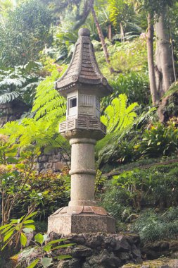 Taş fener, Jardim Monte Sarayı, Funchal, Madeira, Portekiz.