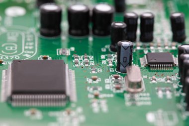 Closeup modem , view of  electronic circuit boards. clipart