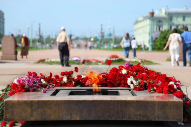 Monument to victims of revolution on Mars field clipart