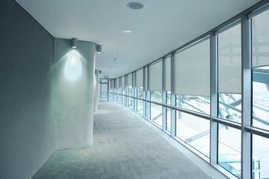 DUBLIN - 10 Haziran 2010 'da Dublin' de bir stadyumdaki uzun gri koridor.