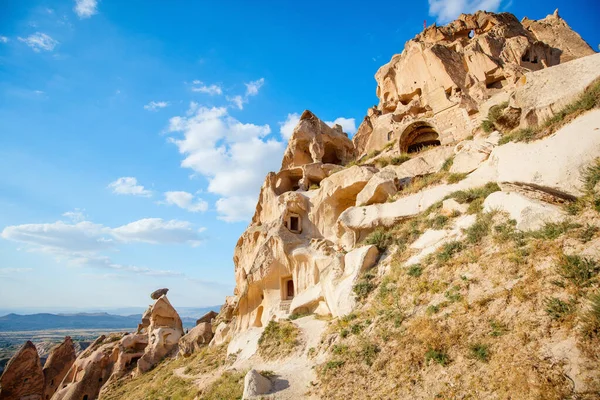 View Uchisar Castle Rock Formations Fairy Chimneys Cappadocia Turkey —  Fotos de Stock