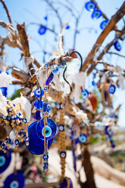 Evil Eye Charms Hang Tree Cappadocia Turkey Good Luck — Stockfoto