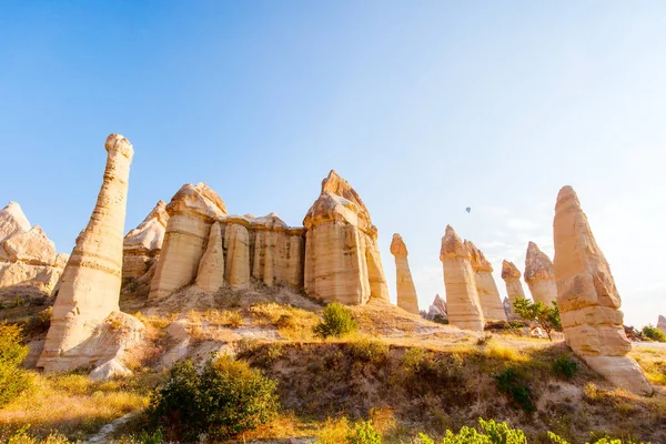 stock image Love valley view with rock formations and fairy chimneys in Cappadocia Turkey