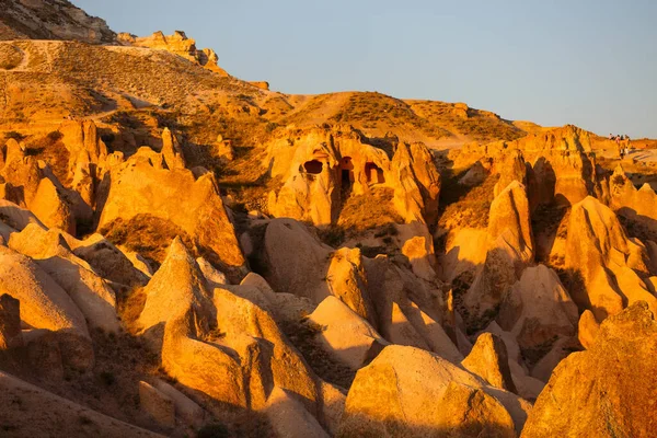 Stunning View Rose Red Valley Rock Formations Cappadocia Turkey Sunset — 스톡 사진