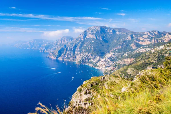 Wspaniały Widok Wybrzeże Amalfi Włoszech Malowniczej Ścieżki Bogów — Zdjęcie stockowe