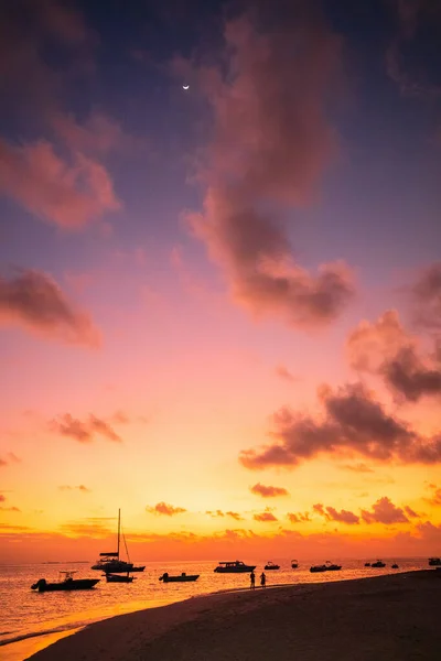 Belo Pôr Sol Sobre Mar Tropical — Fotografia de Stock