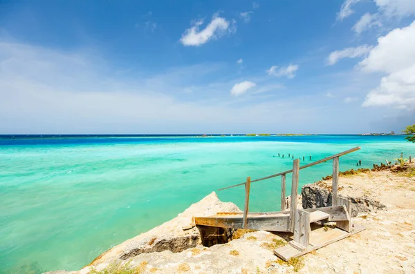 Idyllic Tropical Beach White Sand Turquoise Ocean Water Aruba Island — ストック写真
