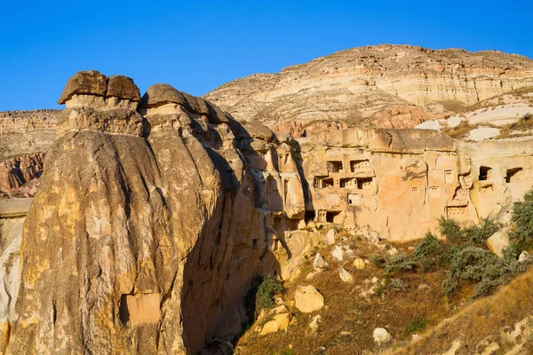Beautiful Valley Cavusin Village Cappadocia Turkey Amazing Rock Formations Fairy — Foto de Stock