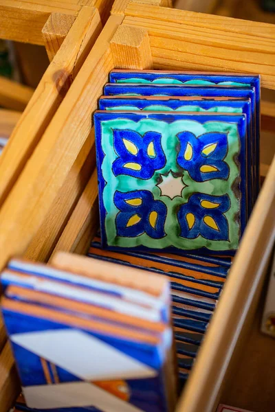 Detail Hand Painted Ceramic Tiles Italy — Stock Photo, Image