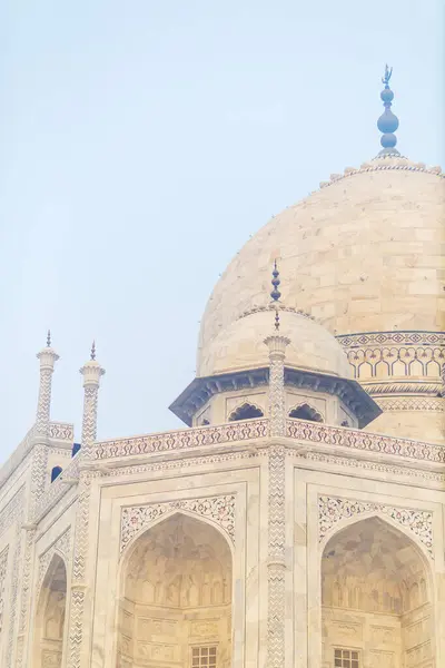 Close Iconic Taj Mahal Ivory White Marble Mausoleum Agra India — Stock Photo, Image