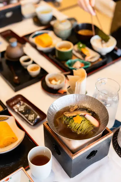Tradicional Japonês Pequeno Almoço Spread Fotografia De Stock