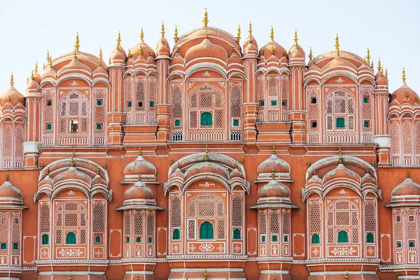 Detalles Exteriores Hawa Mahal Jaipur India Fotos De Stock