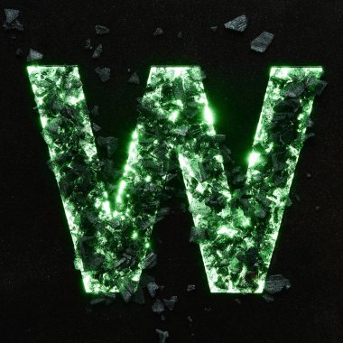 Siyah desenli siyah taşlı yeşil renkli büyük harfli yüksek kaliteli fotoğraf..