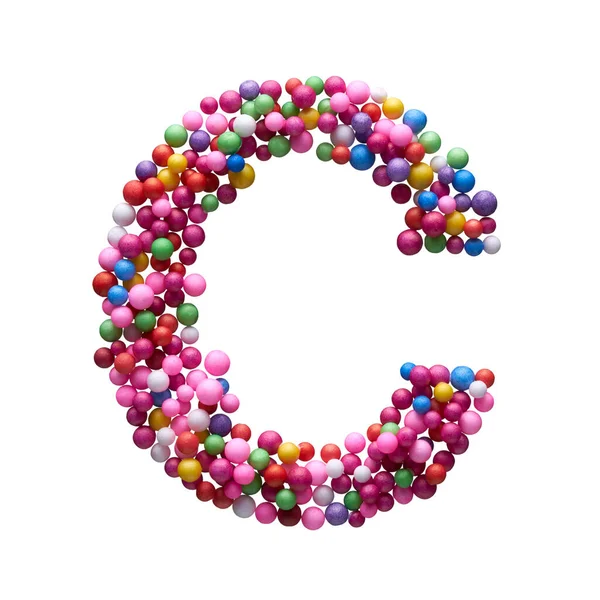 Hoofdletter Gemaakt Van Multi Gekleurde Ballen Geïsoleerd Een Witte Achtergrond — Stockfoto