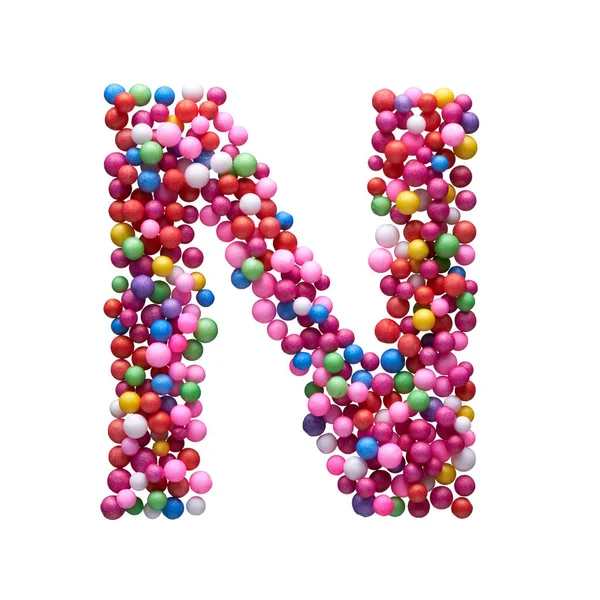 Capital Letter Made Multi Colored Balls Isolated White Background — Stock Photo, Image