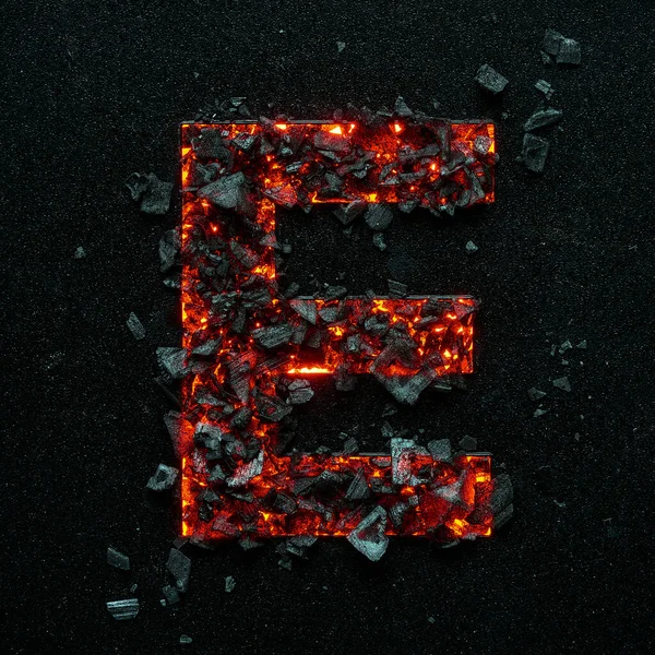 Das Foto Eines Brennenden Großbuchstaben Auf Schwarzem Hintergrund Besteht Aus — Stockfoto